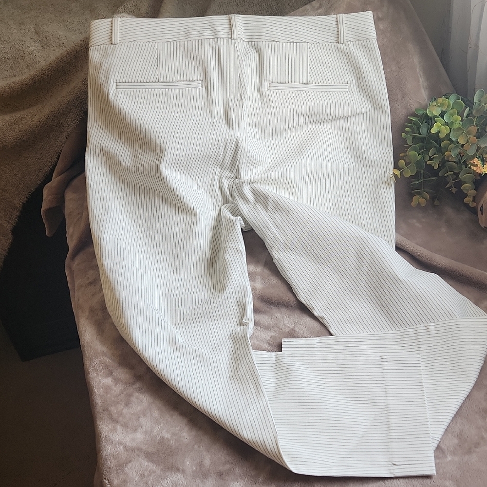 Banana Republic Cream With Black Pin Strip Pants, Classic Detailing - Picture 10 of 13